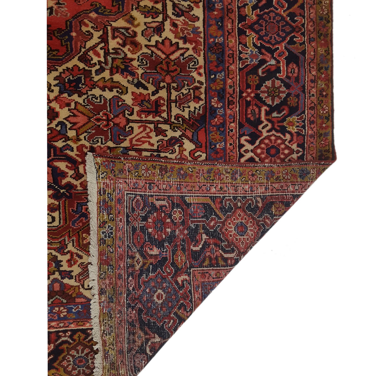 Pacific Heriz 67247 Red Navy Traditional Hand Knotted Rug