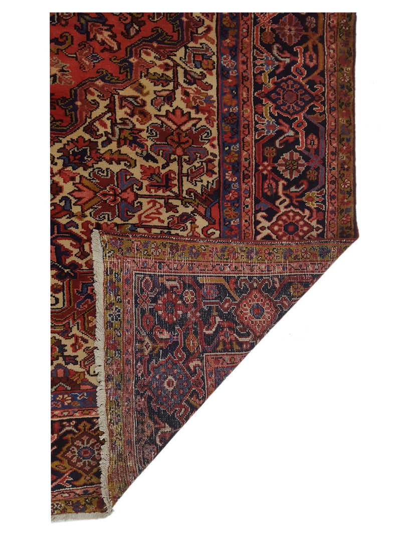 Pacific Heriz 67247 Red Navy Traditional Hand Knotted Rug