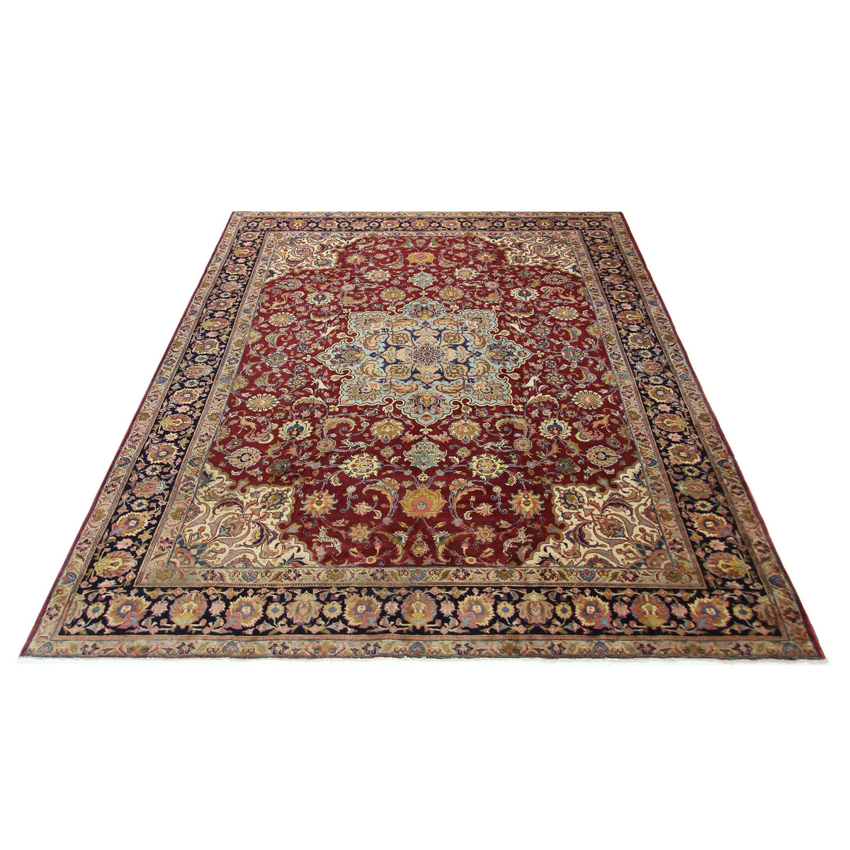 Pacific Khoy 67249 Burgundy Navy Traditional Hand Knotted Rug