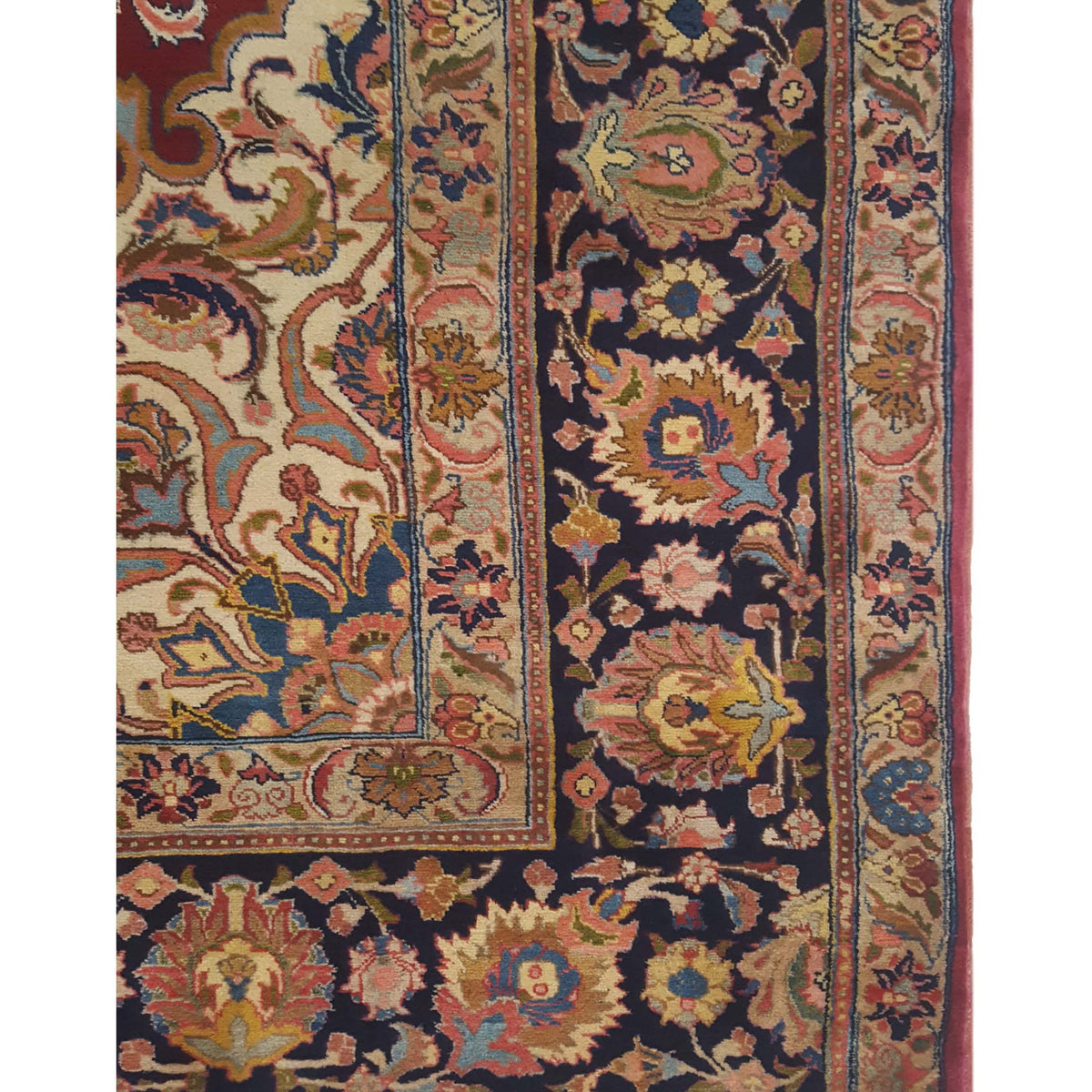 Pacific Khoy 67249 Burgundy Navy Traditional Hand Knotted Rug