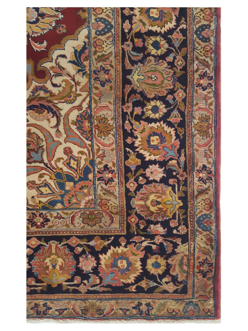 Pacific Khoy 67249 Burgundy Navy Traditional Hand Knotted Rug