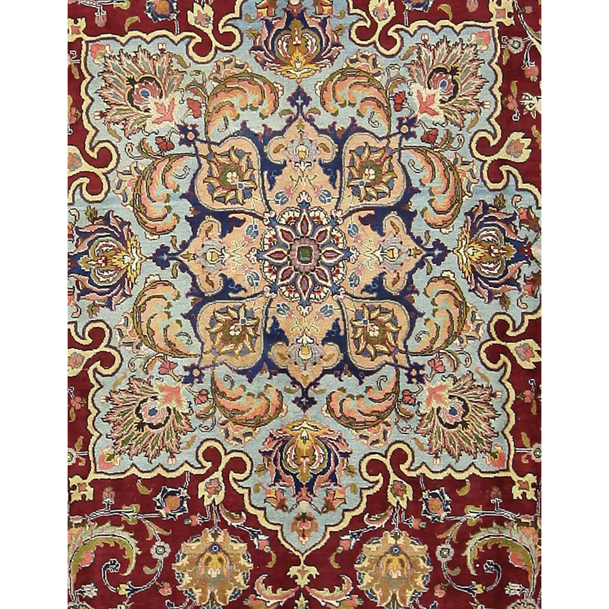Pacific Khoy 67249 Burgundy Navy Traditional Hand Knotted Rug