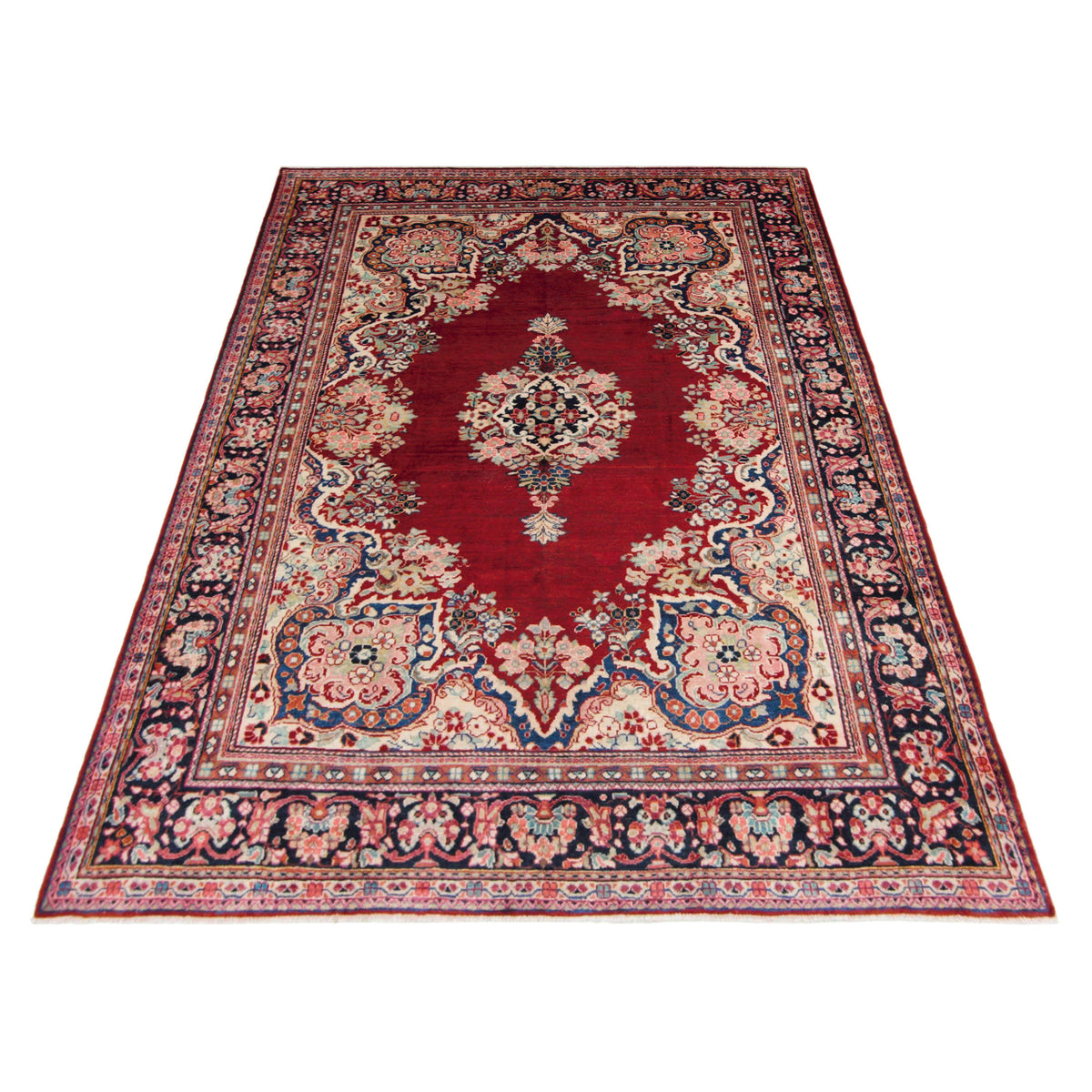 Pacific Mahal 67251 Red Navy Traditional Hand Knotted Rug