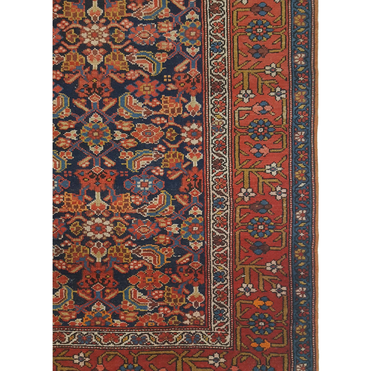 Pacific Zanjan 67255 Navy Rust Traditional Hand Knotted Rug