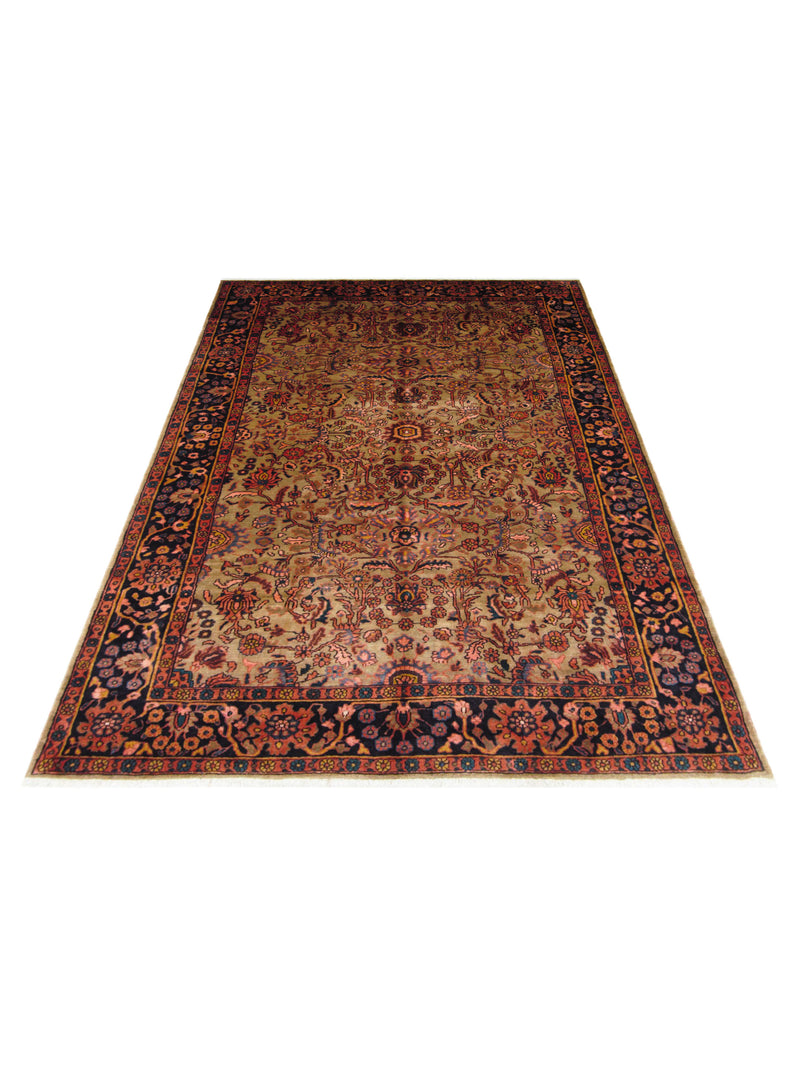 Pacific Hamadan 67256 Gold Navy Traditional Hand Knotted Rug