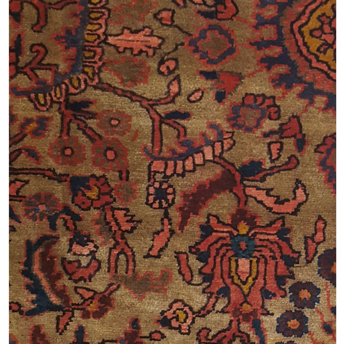 Pacific Hamadan 67256 Gold Navy Traditional Hand Knotted Rug