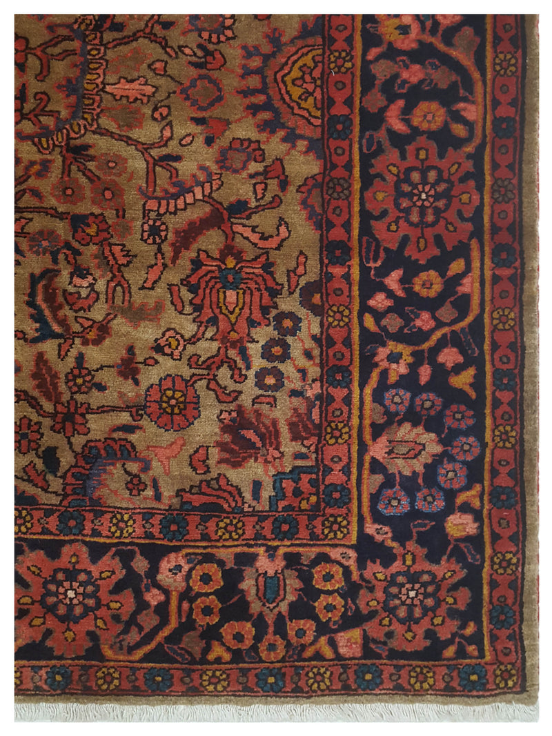 Pacific Hamadan 67256 Gold Navy Traditional Hand Knotted Rug