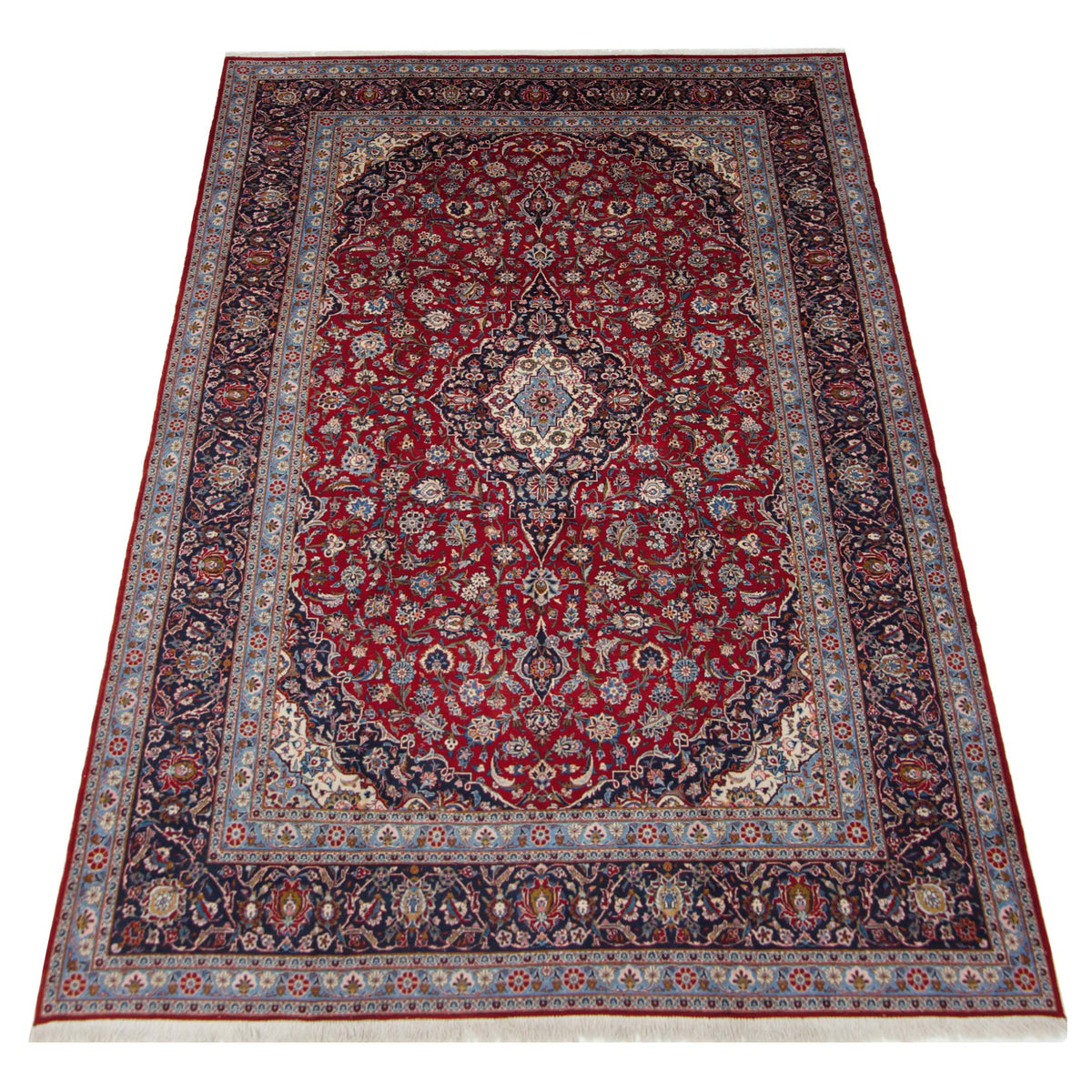 Pacific Kashan 67260 Red Navy Traditional Hand Knotted Rug