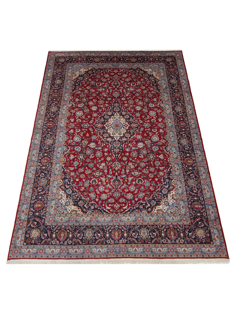 Pacific Kashan 67260 Red Navy Traditional Hand Knotted Rug