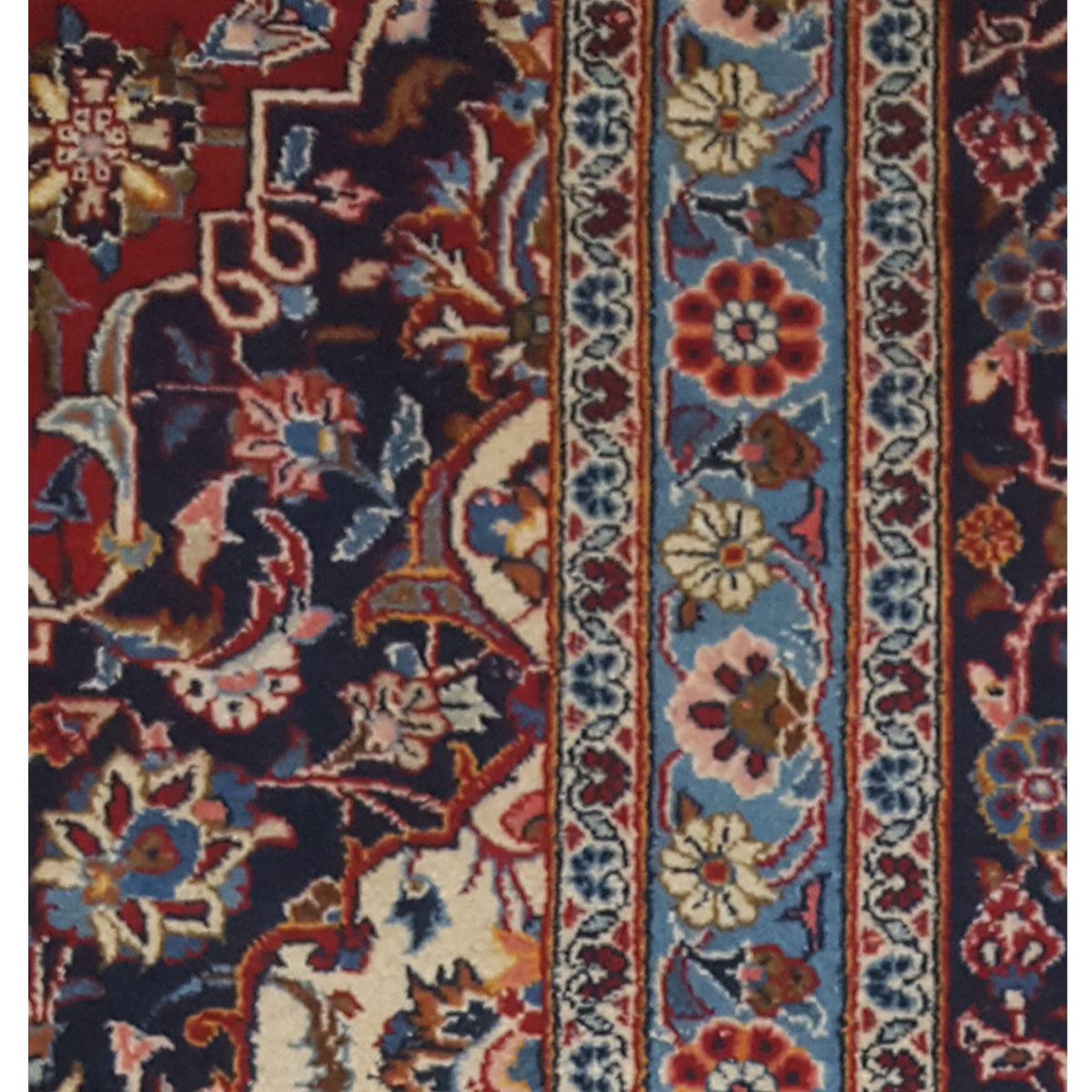 Pacific Kashan 67260 Red Navy Traditional Hand Knotted Rug