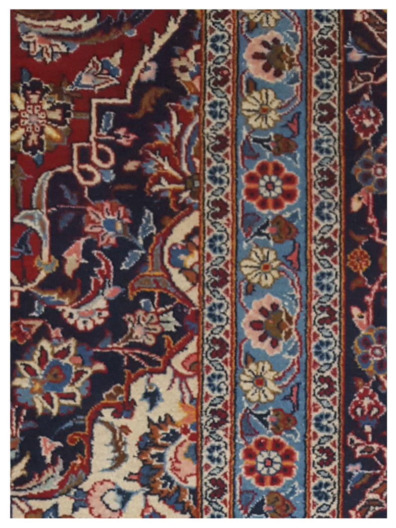 Pacific Kashan 67260 Red Navy Traditional Hand Knotted Rug