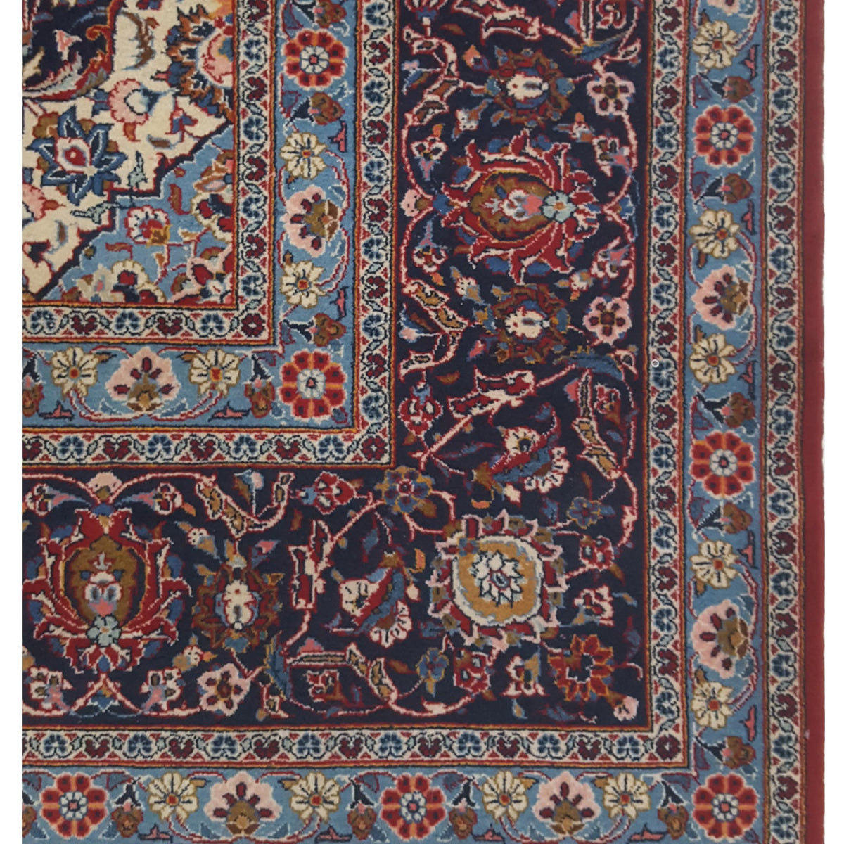 Pacific Kashan 67260 Red Navy Traditional Hand Knotted Rug