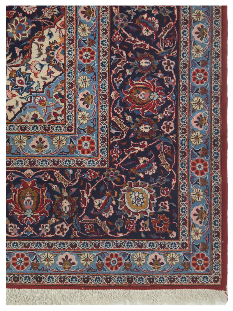 Pacific Kashan 67260 Red Navy Traditional Hand Knotted Rug