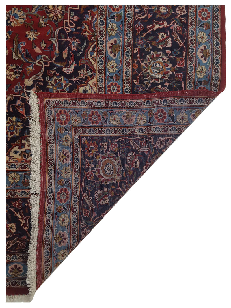 Pacific Kashan 67260 Red Navy Traditional Hand Knotted Rug