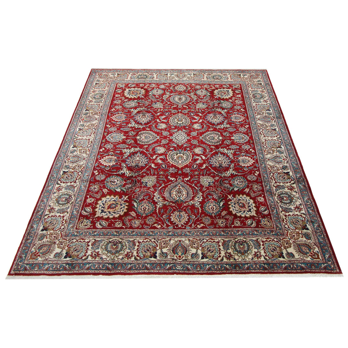 Pacific Tabriz 67263 Red Ivory Traditional Hand Knotted Rug