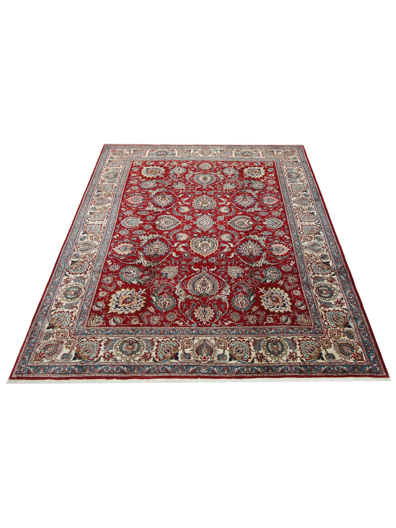 Pacific Tabriz 67263 Red Ivory Traditional Hand Knotted Rug