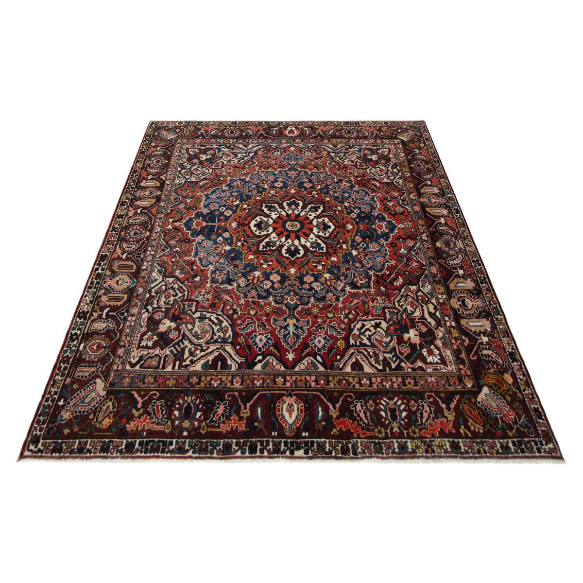 Pacific Bakhtiyari 67269 Brown Navy Traditional Hand Knotted Rug