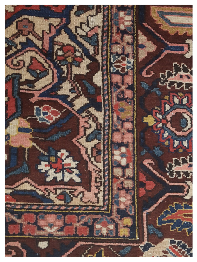 Pacific Bakhtiyari 67269 Brown Navy Traditional Hand Knotted Rug