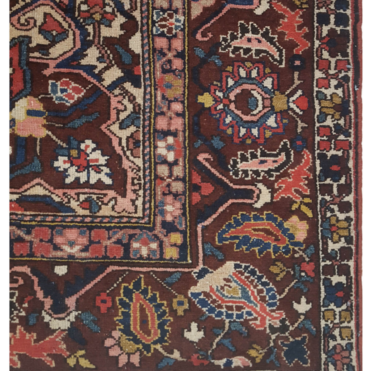 Pacific Bakhtiyari 67269 Brown Navy Traditional Hand Knotted Rug