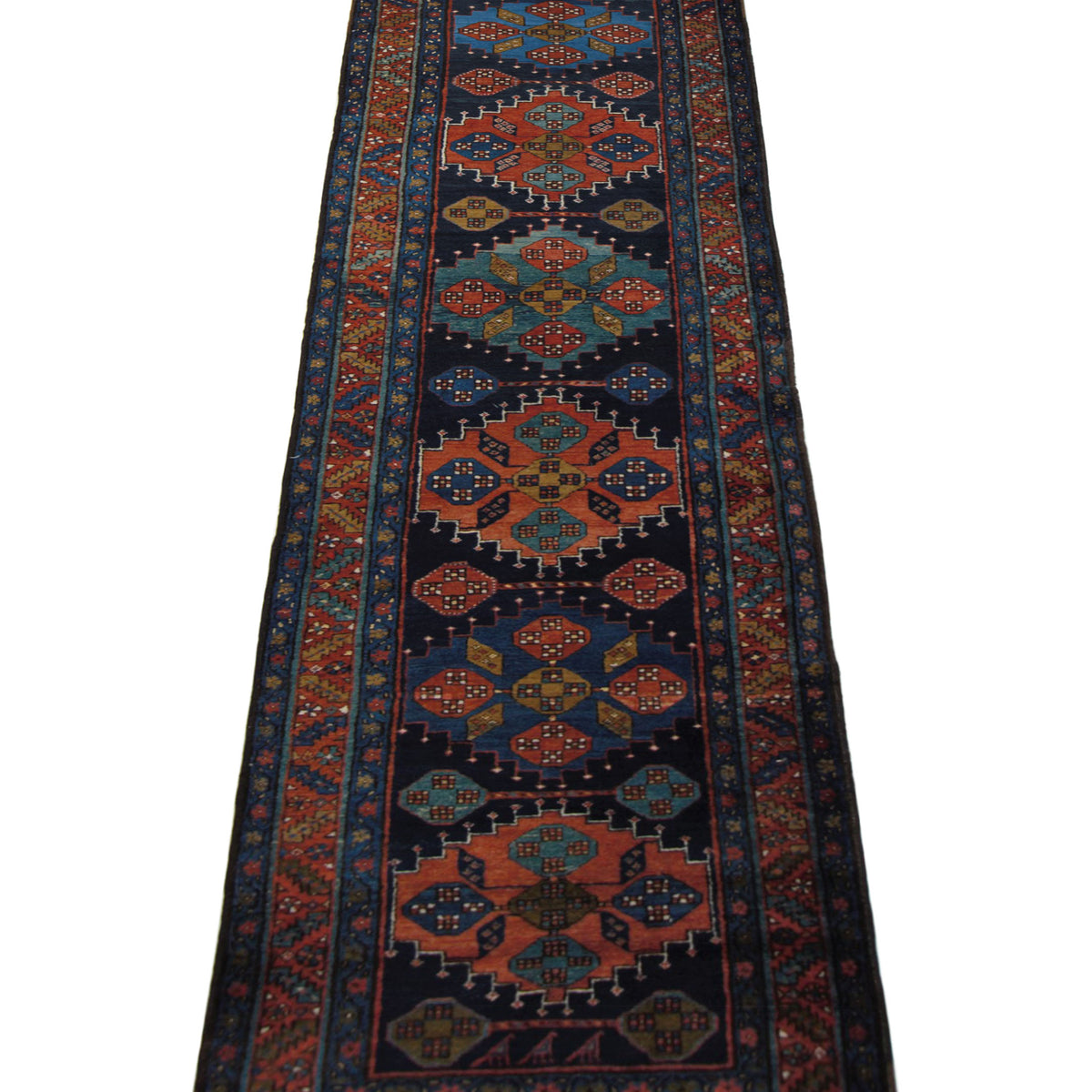 Pacific Azerbaijan 67270 Navy Rust Traditional Hand Knotted Rug