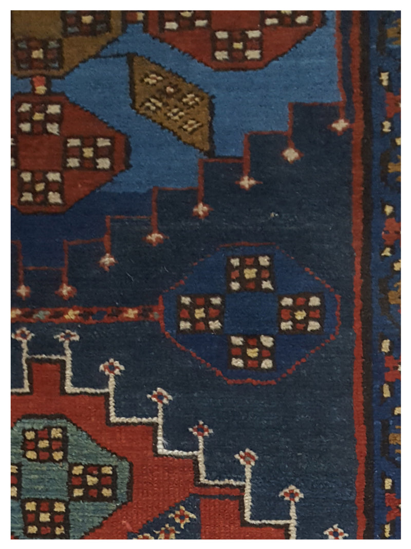 Pacific Azerbaijan 67270 Navy Rust Traditional Hand Knotted Rug