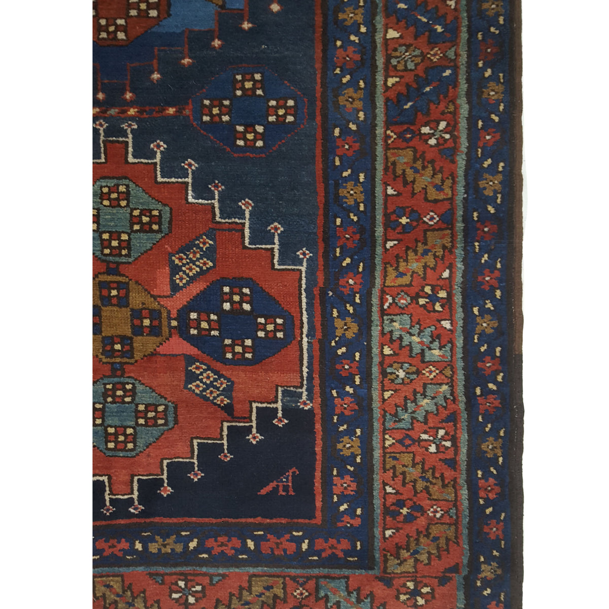 Pacific Azerbaijan 67270 Navy Rust Traditional Hand Knotted Rug