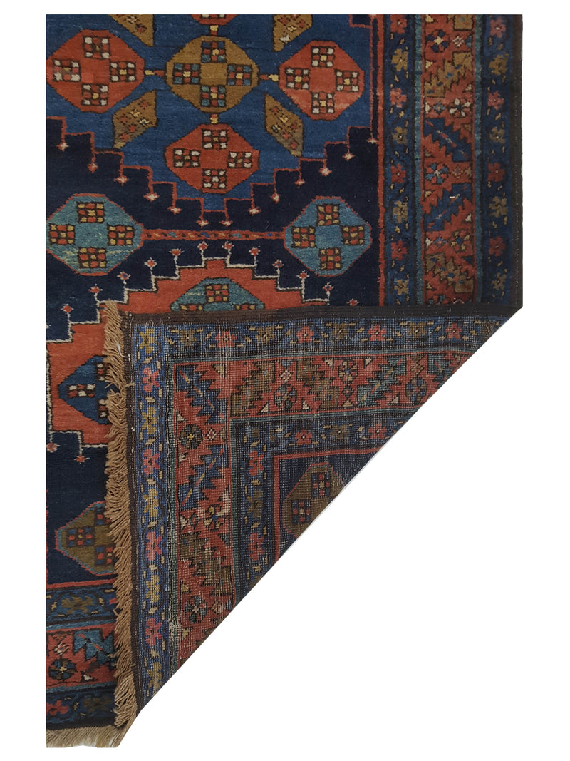 Pacific Azerbaijan 67270 Navy Rust Traditional Hand Knotted Rug