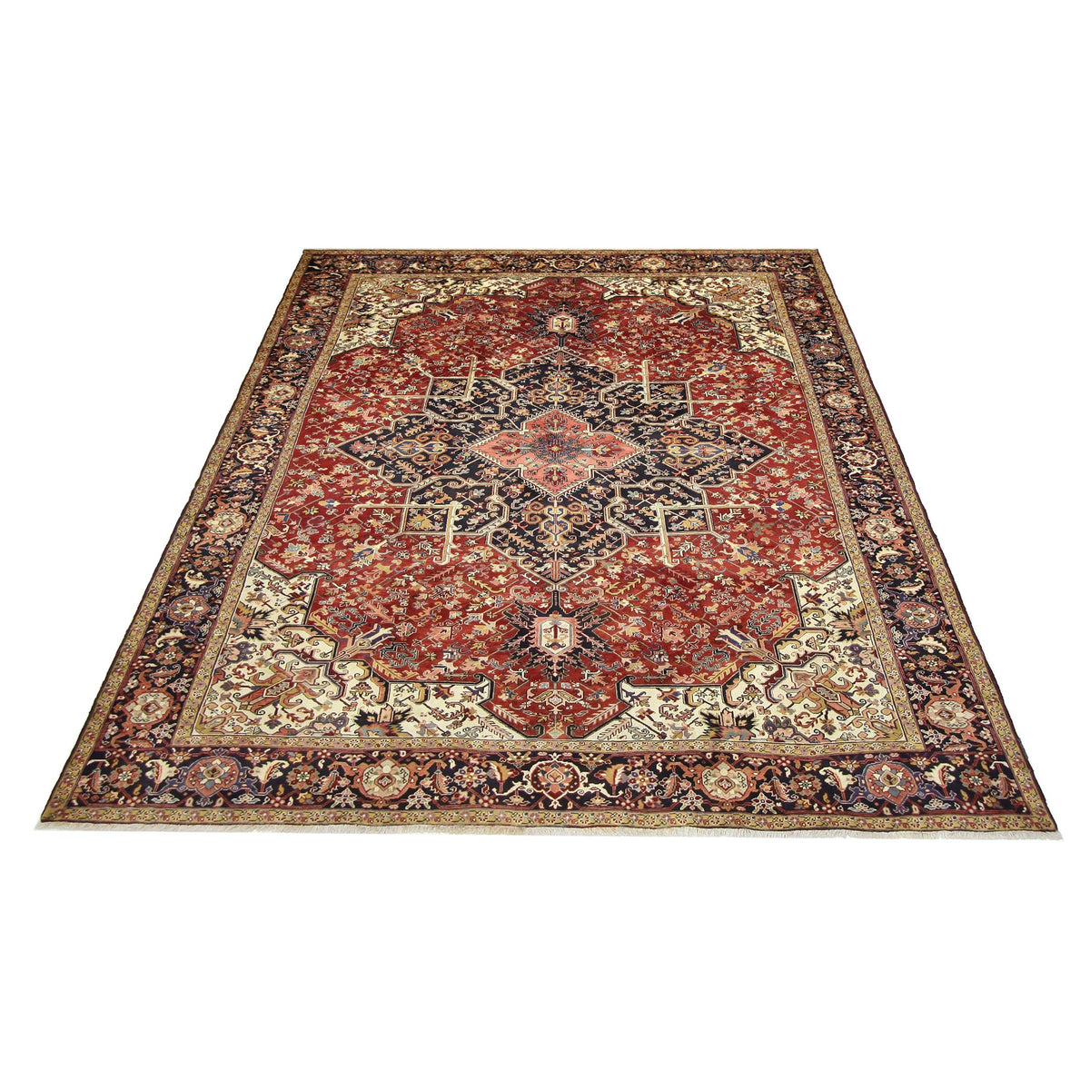 Pacific Heriz 67271 Navy Red Traditional Hand Knotted Rug