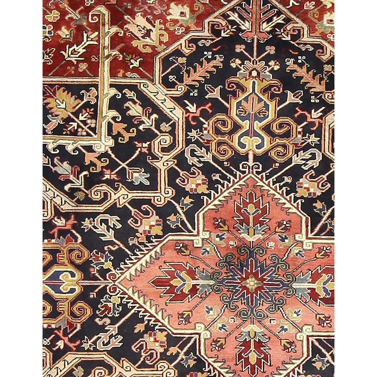 Pacific Heriz 67271 Navy Red Traditional Hand Knotted Rug