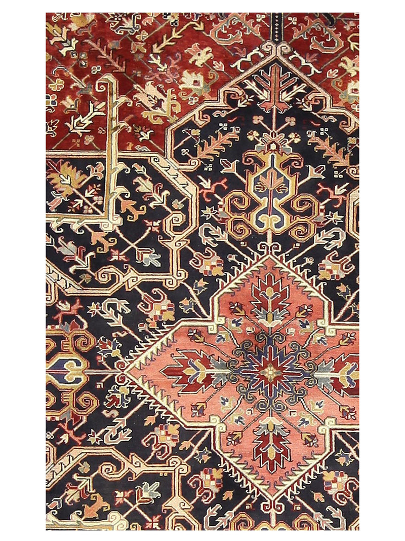 Pacific Heriz 67271 Navy Red Traditional Hand Knotted Rug