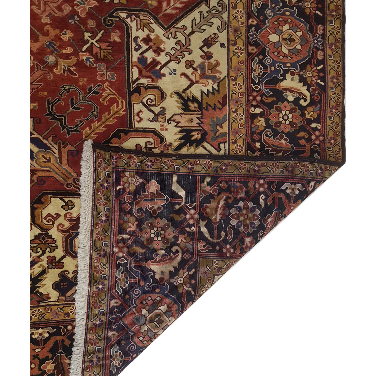 Pacific Heriz 67271 Navy Red Traditional Hand Knotted Rug