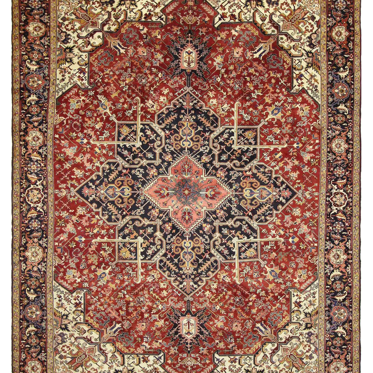 Pacific Heriz  Navy Red Traditional