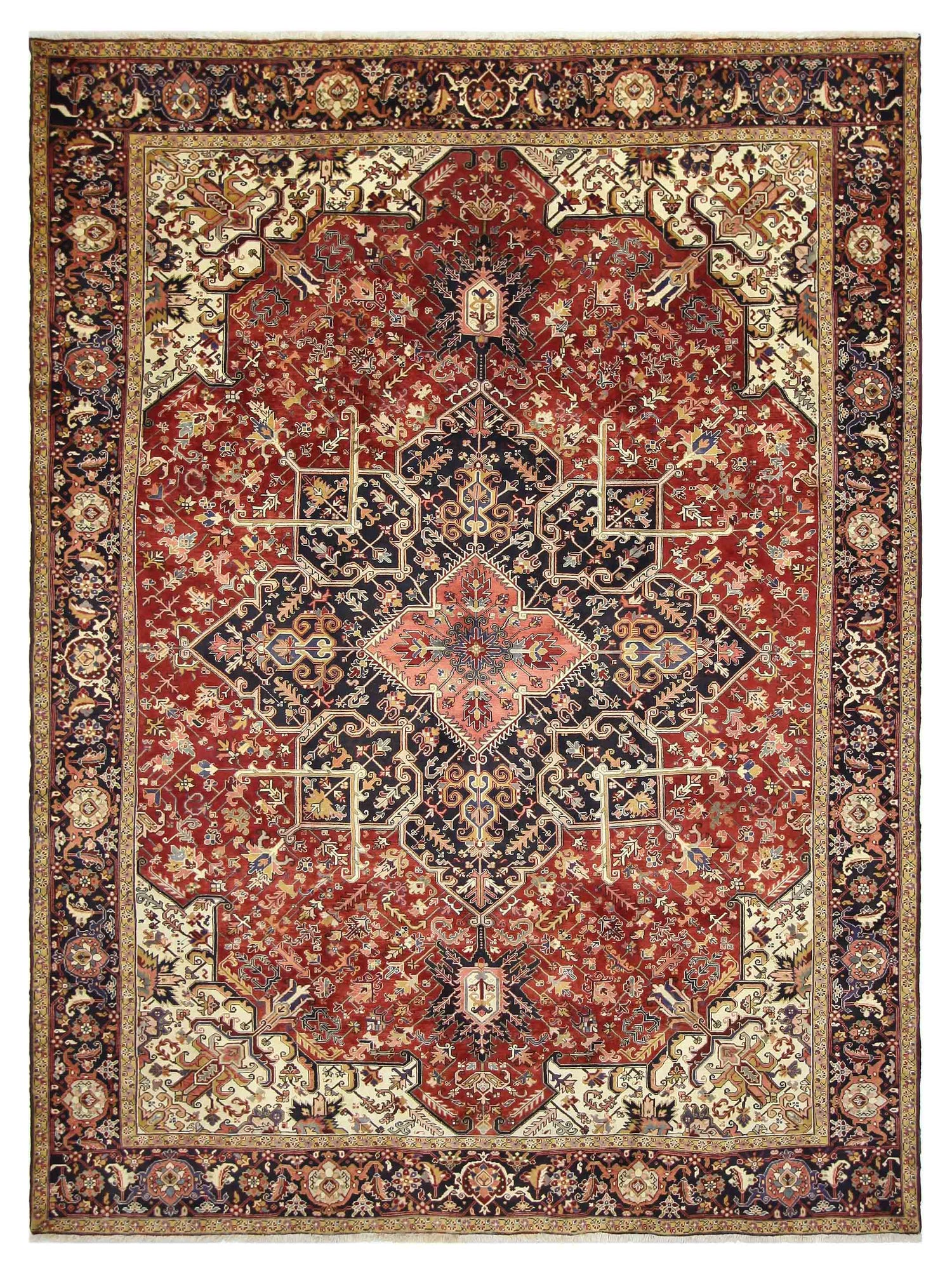 Pacific Heriz  Navy Red Traditional