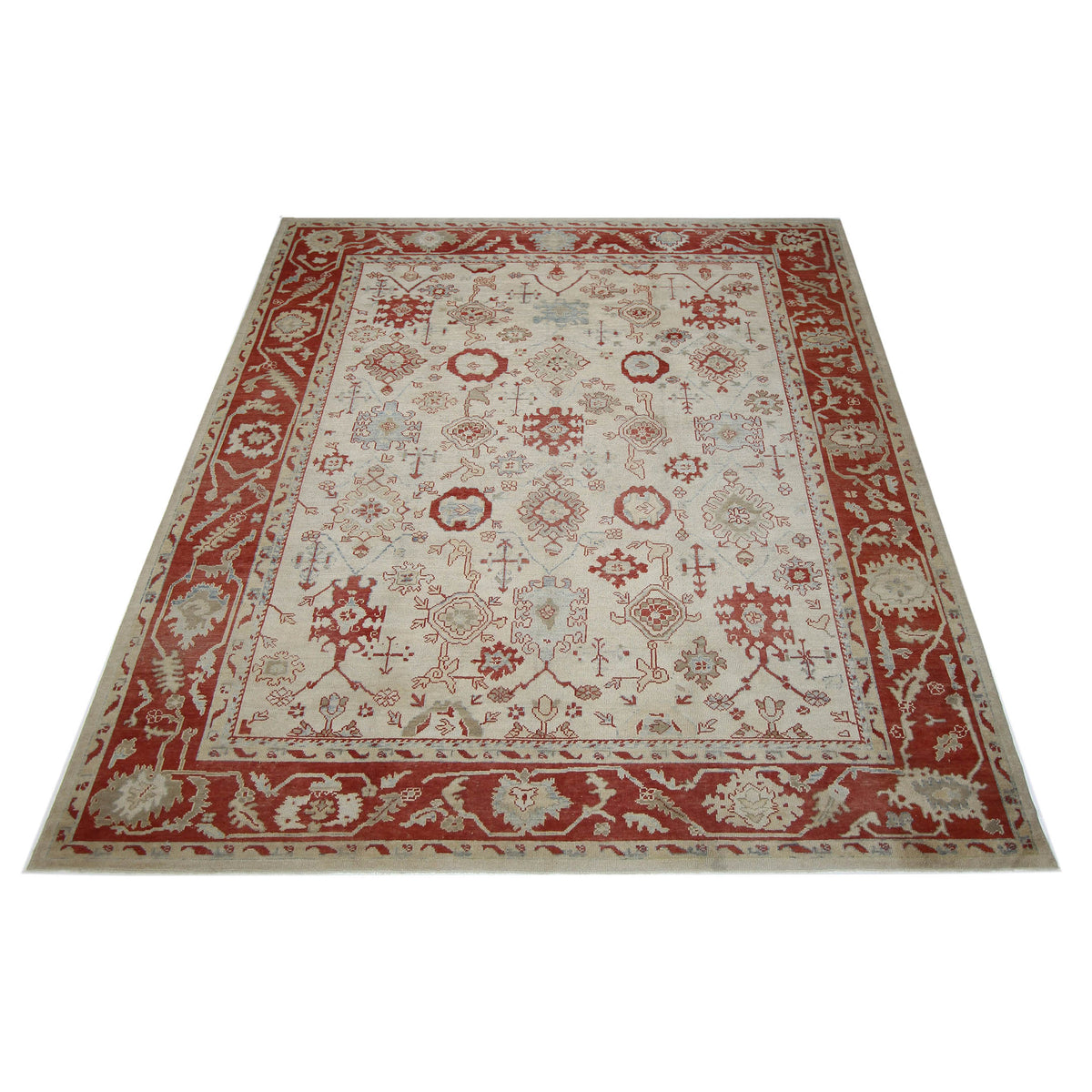 Pacific Ushak 67277 Beige Orange Traditional Hand Knotted Rug