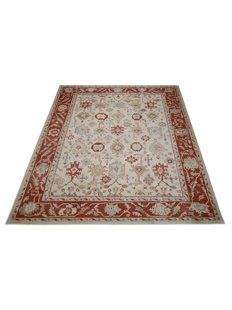 Pacific Ushak TR 67277 Beige Orange Traditional Hand Knotted Rug