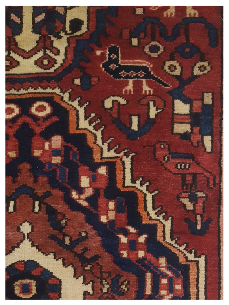 Pacific Bakhtiyari 67278 Red Navy Traditional Hand Knotted Rug
