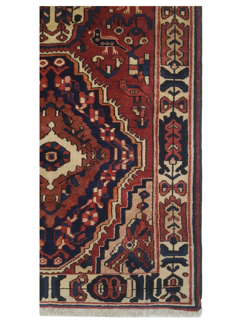 Pacific Bakhtiyari 67278 Red Navy Traditional Hand Knotted Rug
