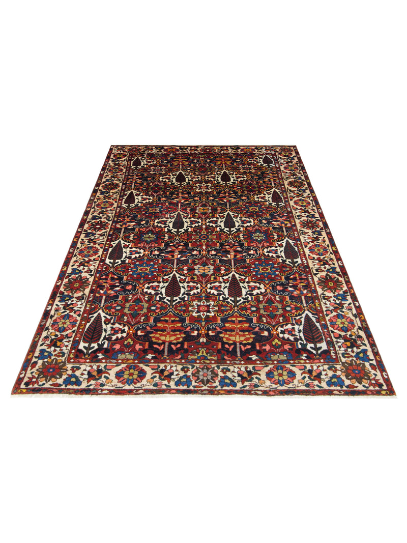 Pacific Antique Bakhtiyari 67281 Red Navy Traditional Antique Rug