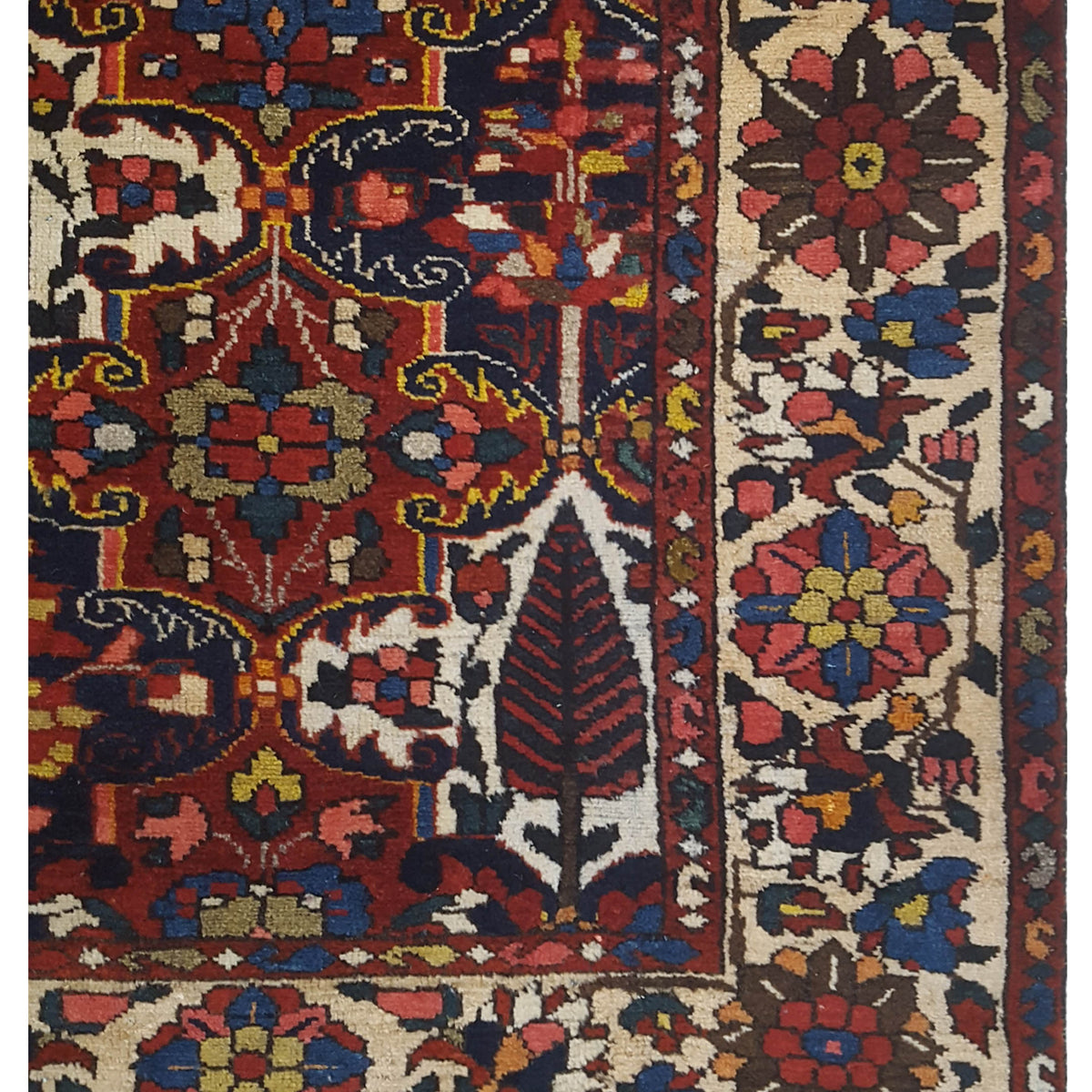 Pacific Antique Bakhtiyari 67281 Red Navy Traditional Antique Rug