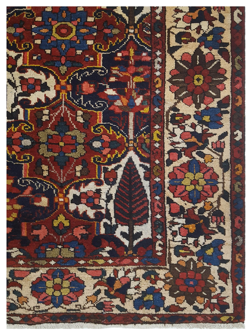 Pacific Antique Bakhtiyari 67281 Red Navy Traditional Antique Rug