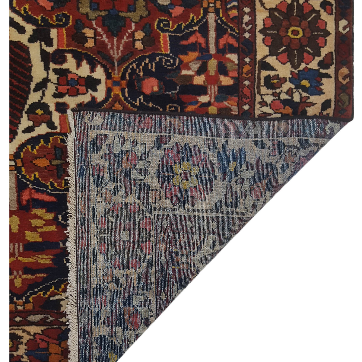 Pacific Antique Bakhtiyari 67281 Red Navy Traditional Antique Rug