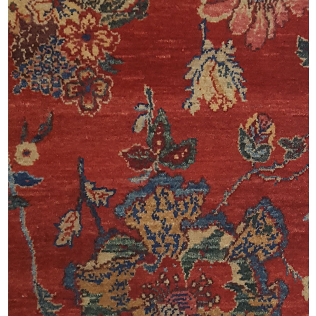 Pacific Senneh 67283 Red Blue Traditional Hand Knotted Rug