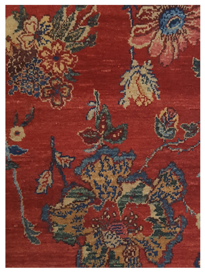 Pacific Senneh 67283 Red Blue Traditional Hand Knotted Rug