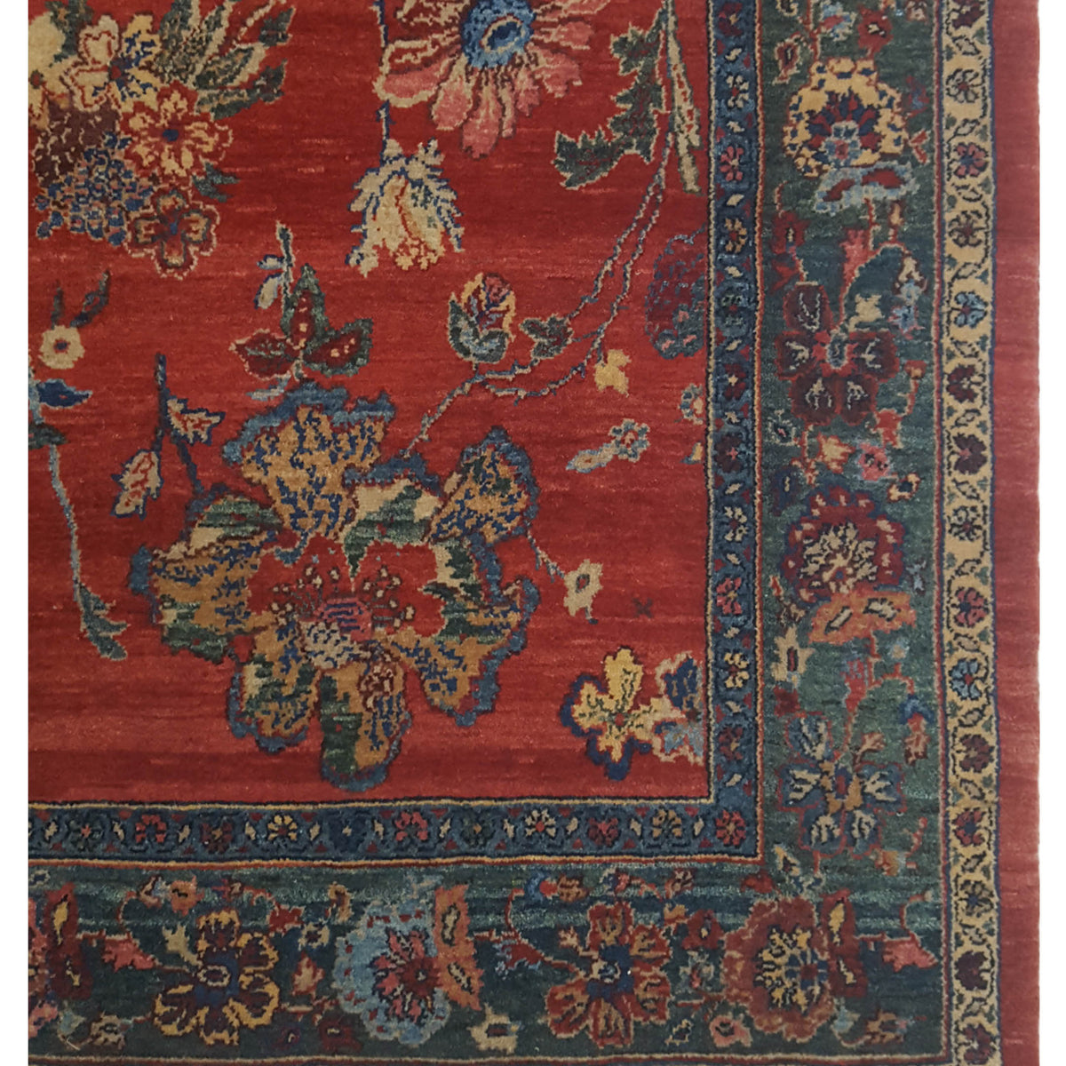 Pacific Senneh 67283 Red Blue Traditional Hand Knotted Rug