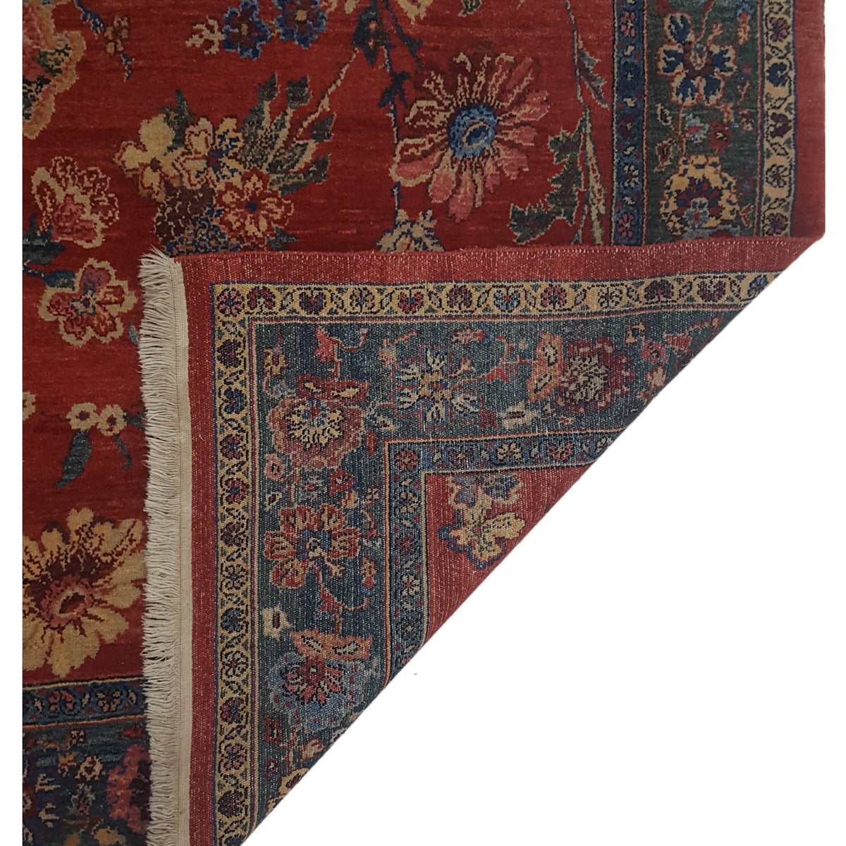 Pacific Senneh 67283 Red Blue Traditional Hand Knotted Rug