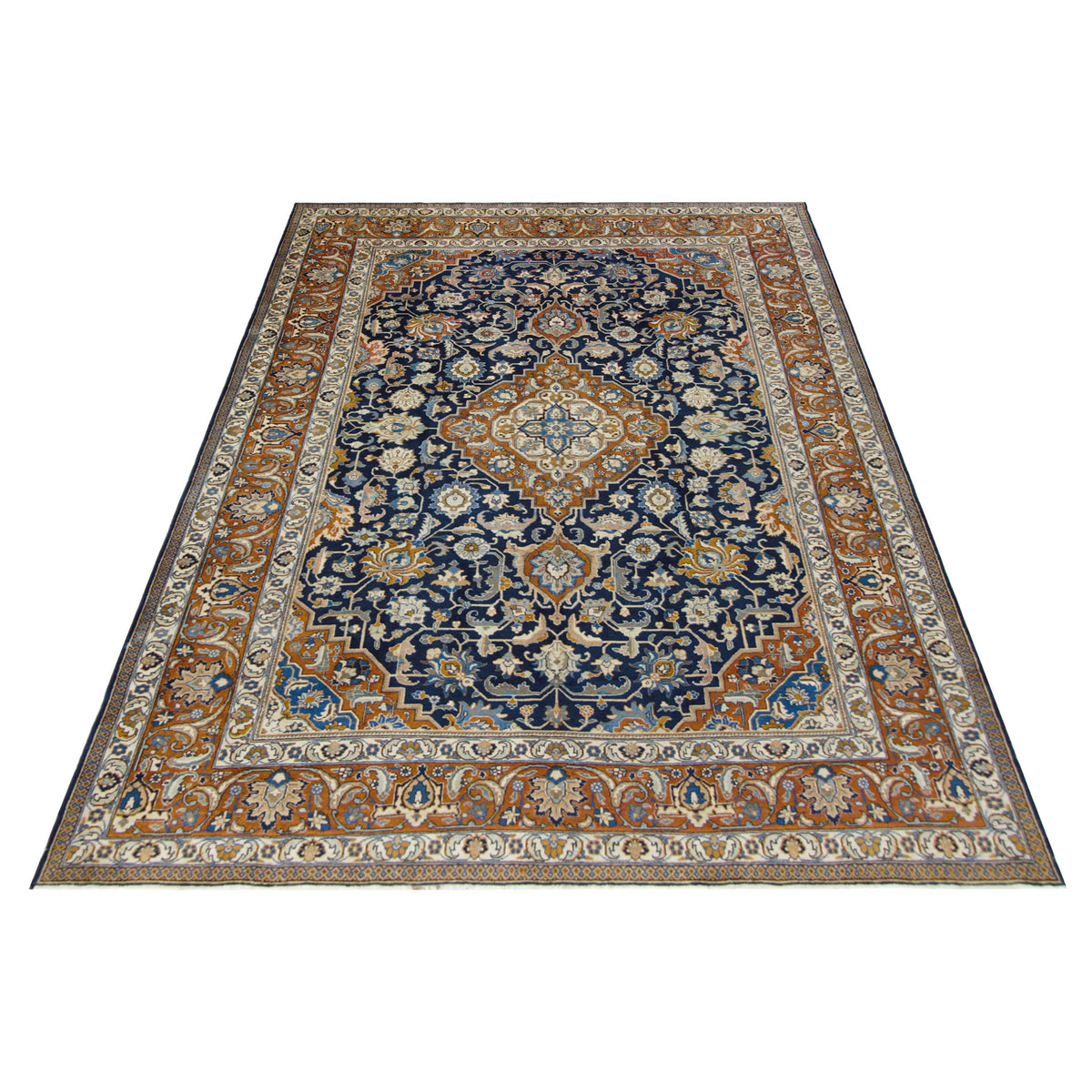 Pacific Khoy 67286 Navy Rust Traditional Hand Knotted Rug
