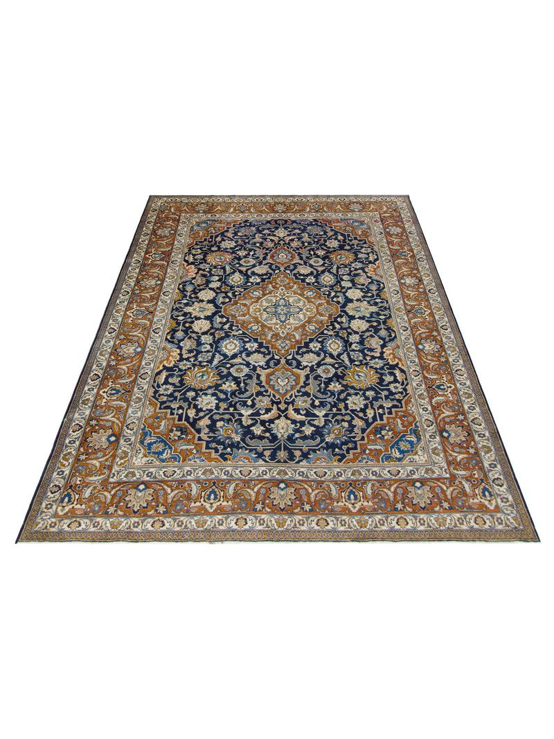 Pacific Khoy 67286 Navy Rust Traditional Hand Knotted Rug