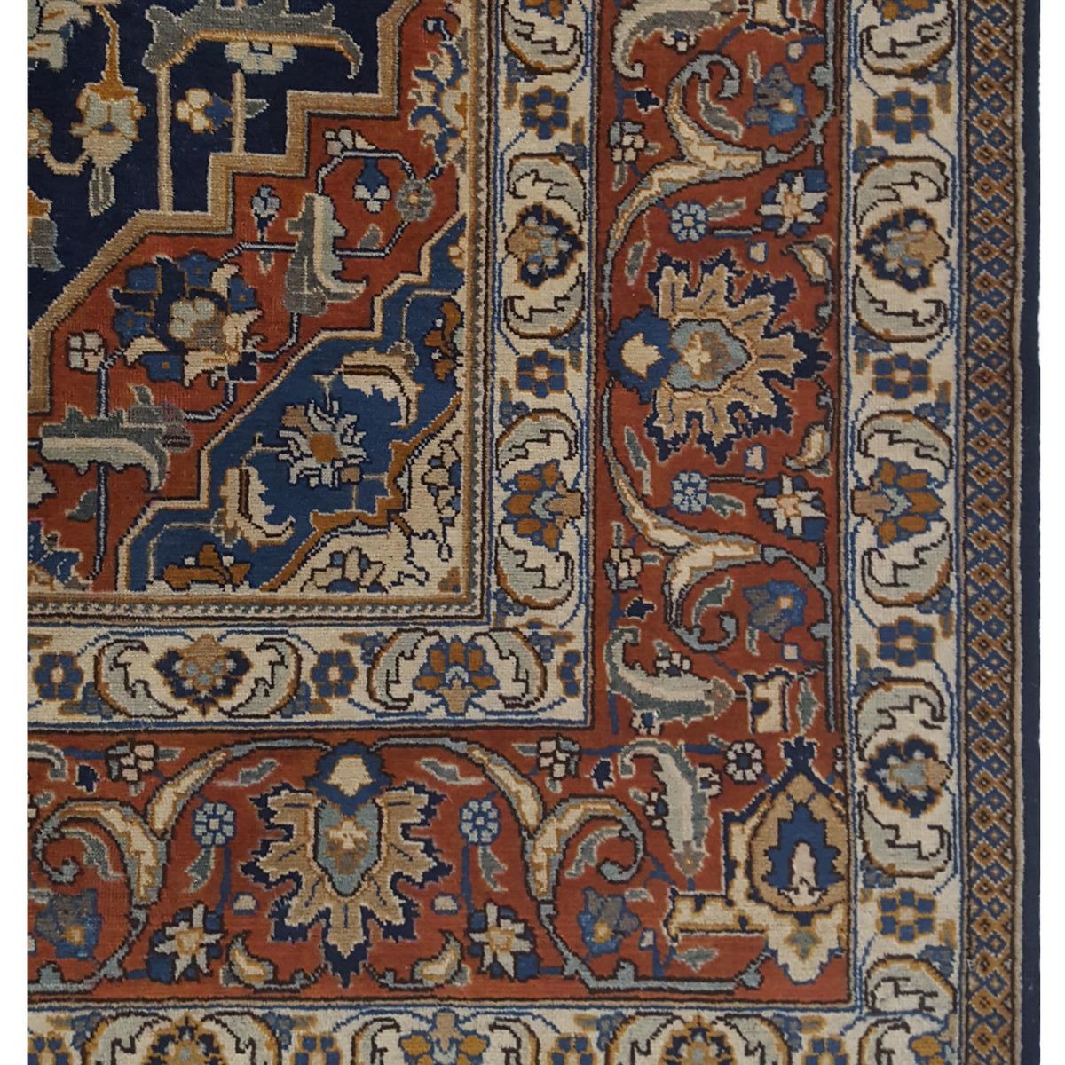 Pacific Khoy 67286 Navy Rust Traditional Hand Knotted Rug