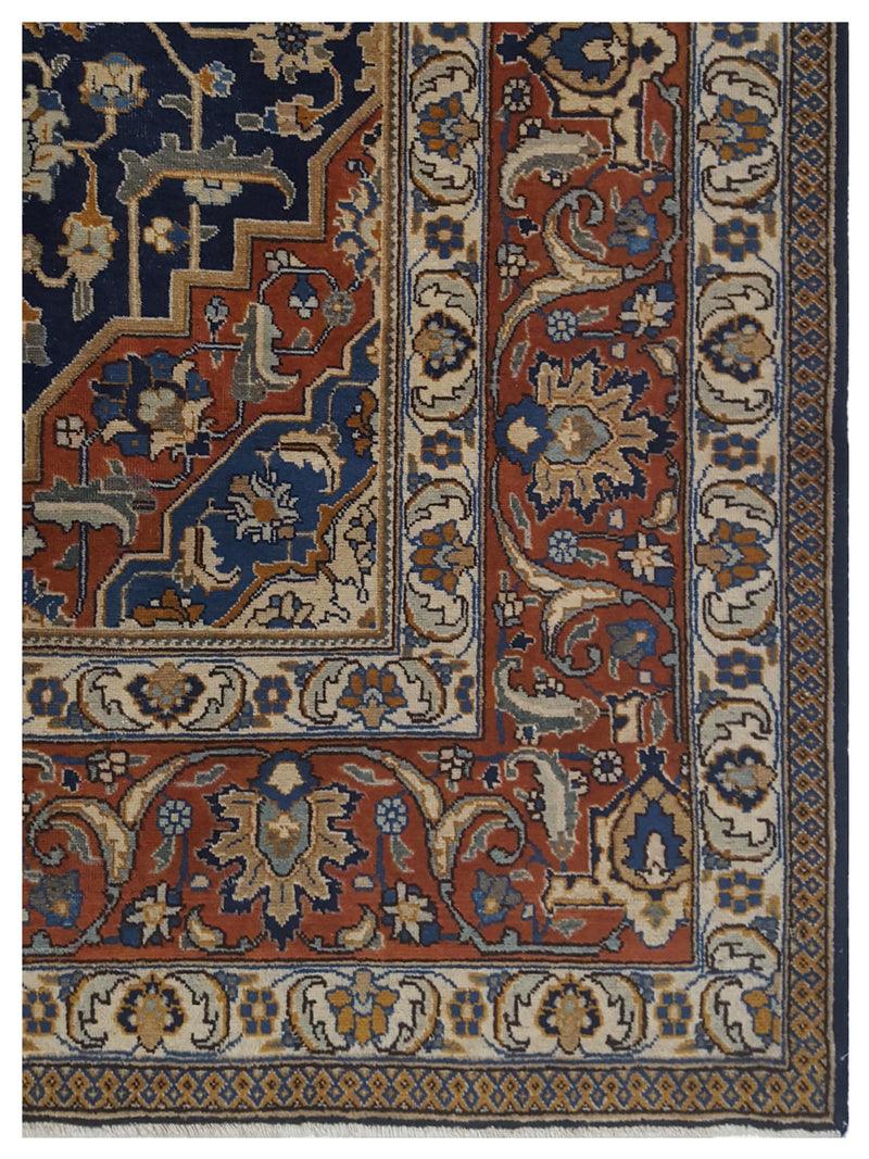 Pacific Khoy 67286 Navy Rust Traditional Hand Knotted Rug