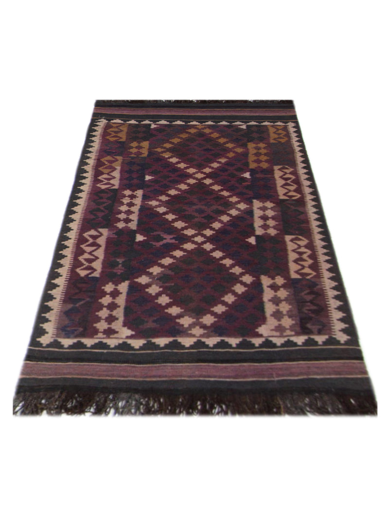 Pacific Kilim Maimana 67293 Black Purple Kilim Flatweave Rugs